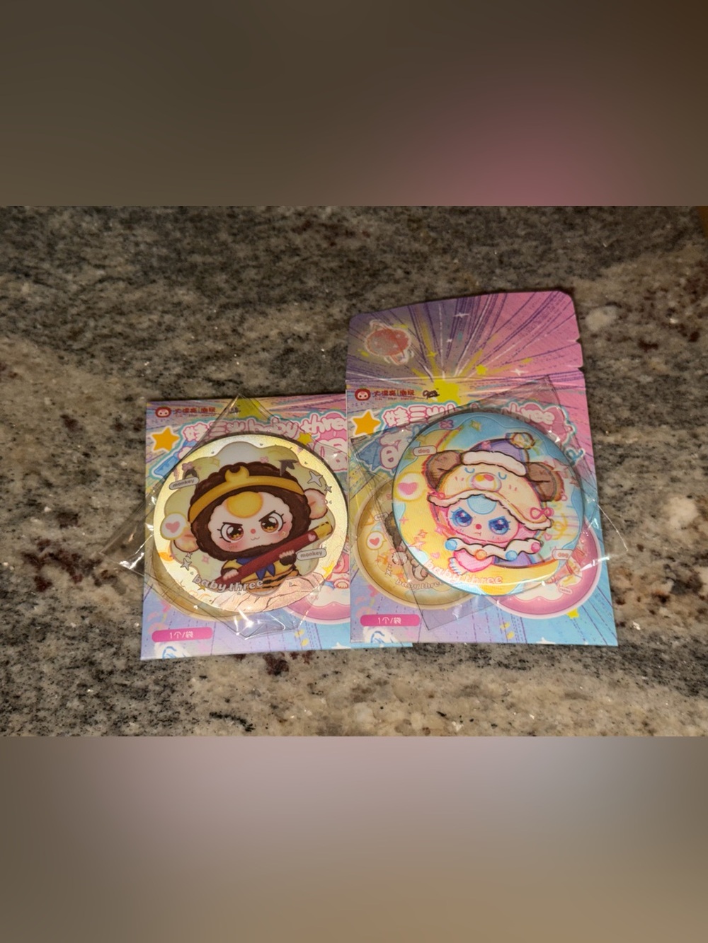 Cute Baby Three Character Pin Set
